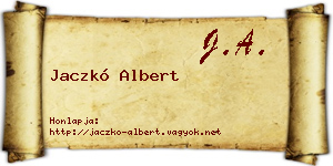 Jaczkó Albert névjegykártya