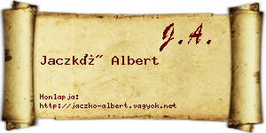 Jaczkó Albert névjegykártya