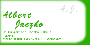 albert jaczko business card